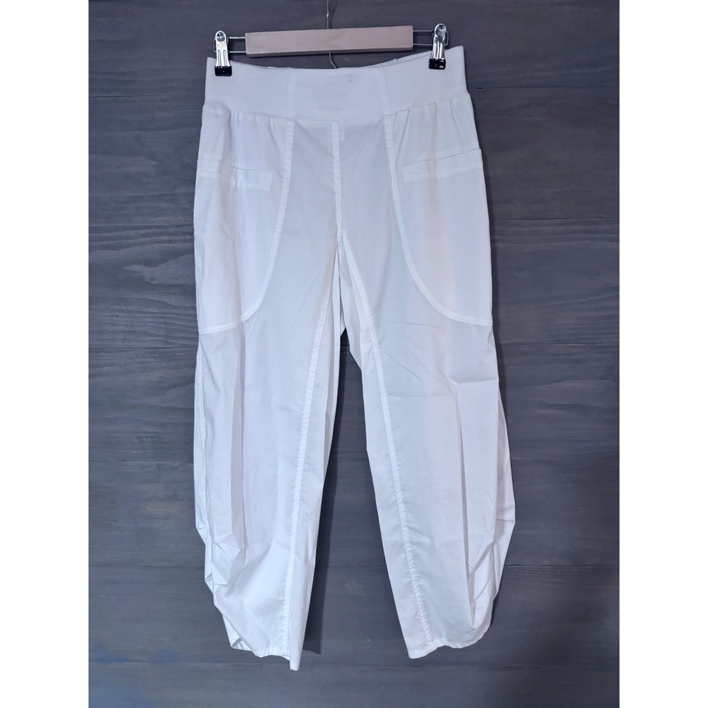 Pure Amici Woven Cotton‎ Blend White Pants Barrel Balloon Taper Size Small